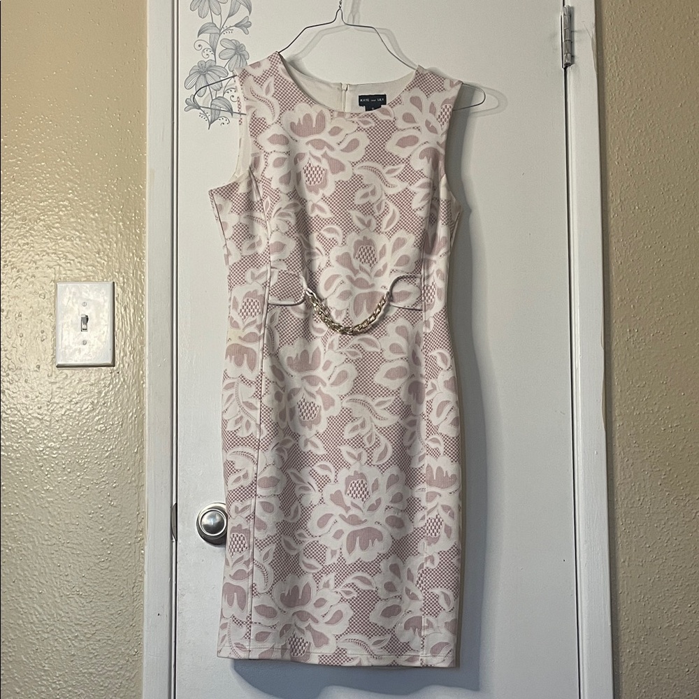 Chic Pink Floral Midi Dress